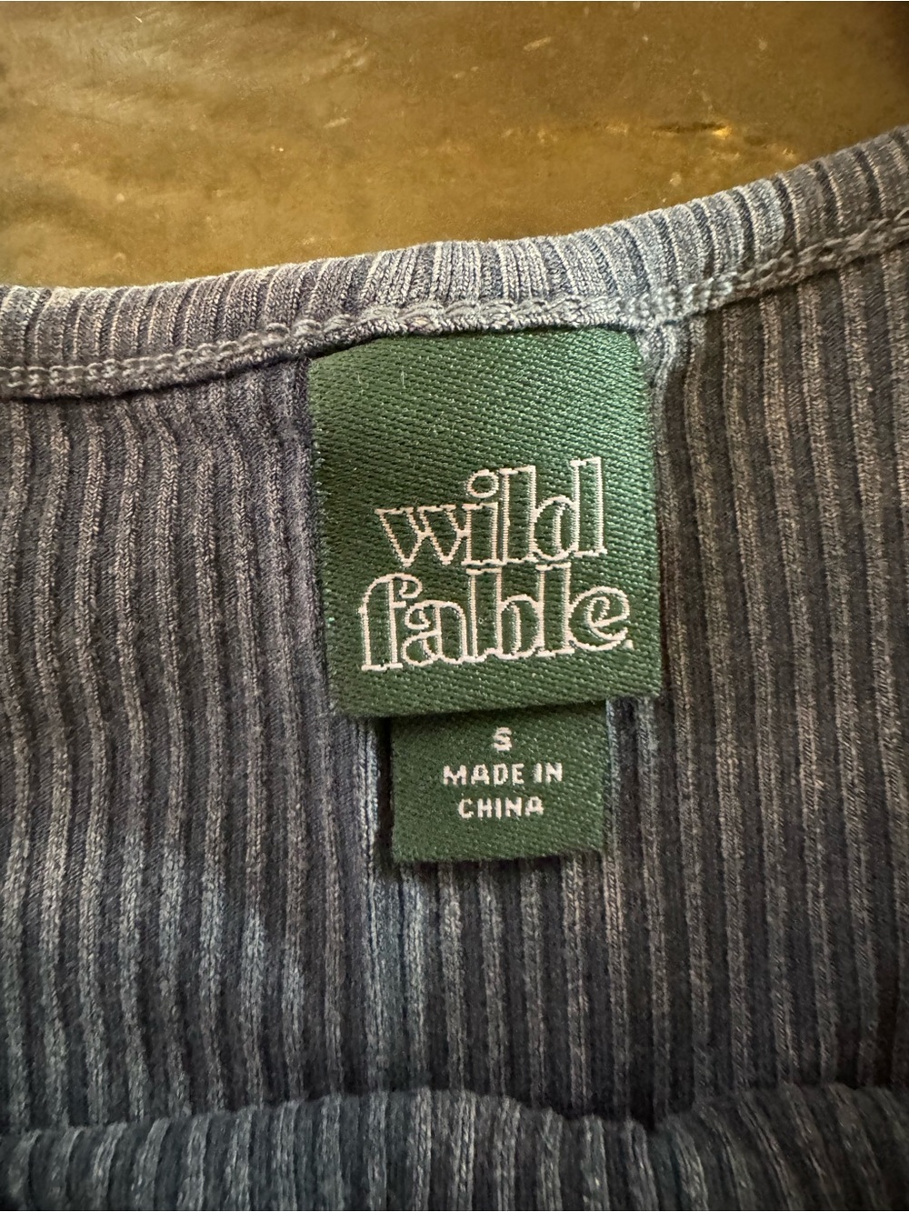wild fable Blue Ribbed Scoop Crop Tank - Picture 3 of 3